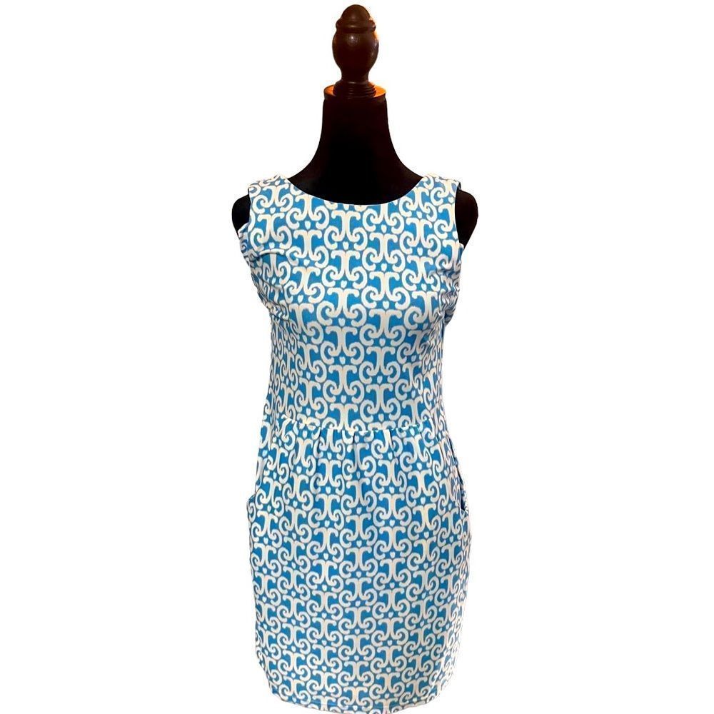 NWOT Jude Connally blue and white dress size S excellent condition!